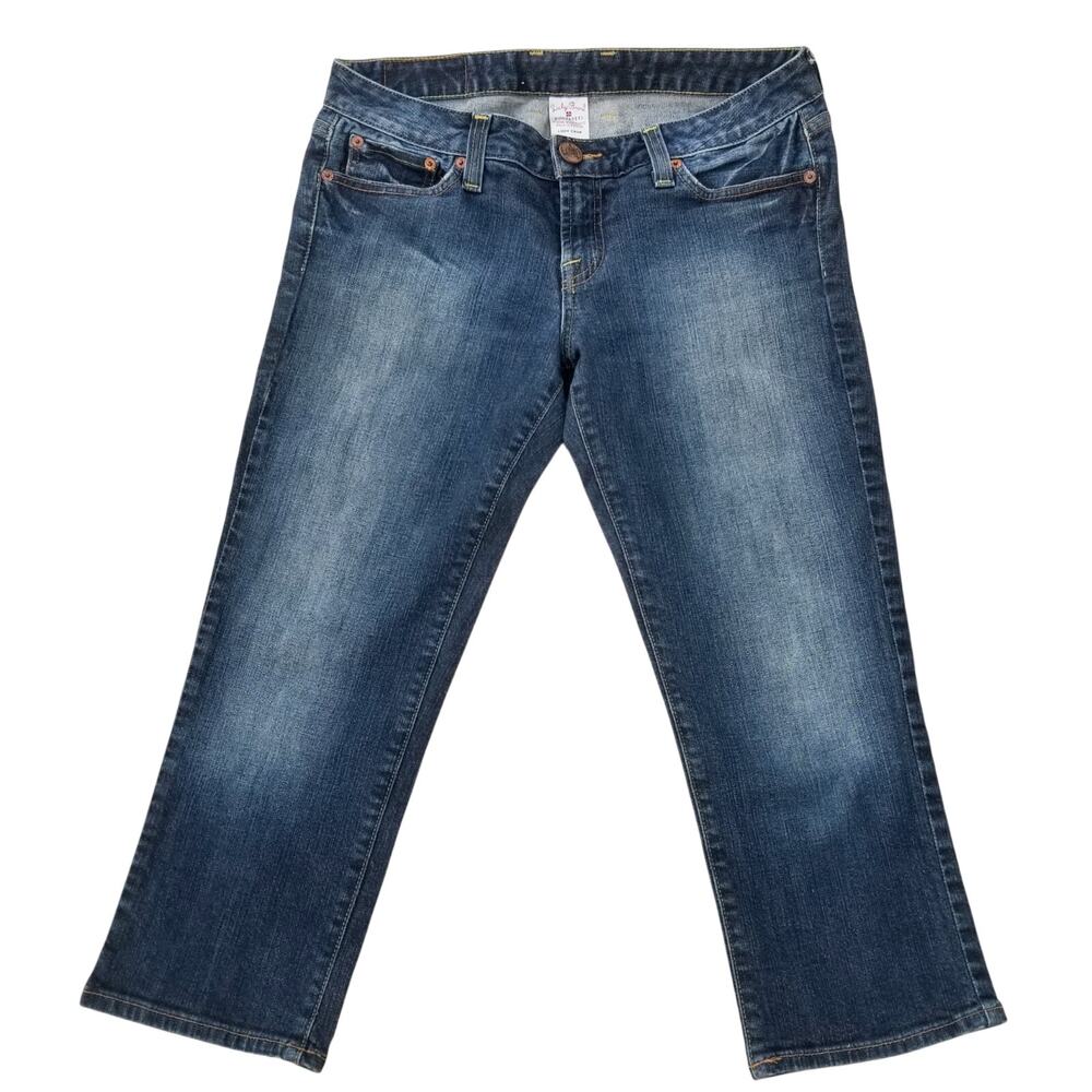 Denim Capris Lucky Brand Lody Crop Jeans Size 8 29 Dark Wash Stretch Cropped